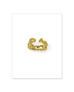 Fashion Personality Retro Design Net Red Irregular Lava Open Ring Women