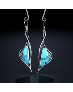 Picasso Color Glass Earrings Creative Birch Leaf Separation Earrings Female