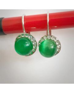 European And American Temperament Jade Round Micro-set Earrings