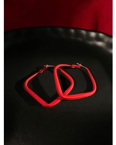 Simple Red Square Earrings Senior Atmospheric Earrings Women