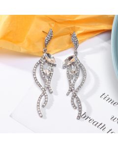 Alloy Diamond Earrings Tassel Hollow Asymmetrical Style Women's Earrings Earrings