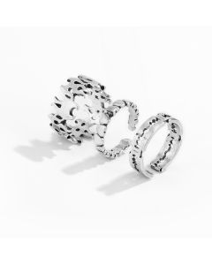 Razor Flame Ring Set Peach Heart Bracelet