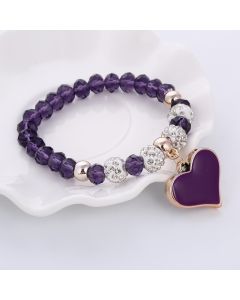 Fashion Sweet Love Pendant Crystal Bracelet Women
