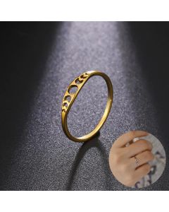 Cut Titanium Steel Gold Hollowed-out Sun Ring