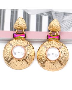 Geometric Round Alloy Earrings Trendy Female Earrings