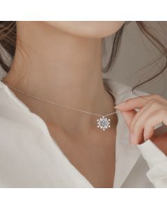 Christmas snowflakes beating heart necklace