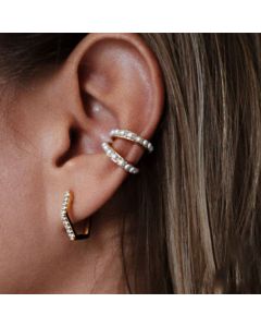 Sterling Silver Design Hexagonal Diamond Temperament Earrings