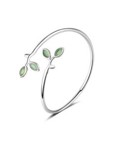 Simple And Handmade Tree Leaf Green Opal Bracelet