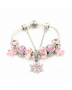 Glass crystal alloy Tibetan silver bead bracelet