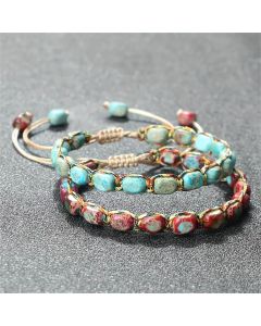 Hand-woven Emperor Stone Hemp Rope Three-dimensional Beaded Bracelet