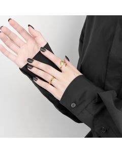 Elegant Electroplating Fashion Rattan Leaf Ring