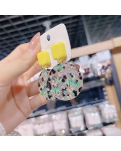 Exaggerated Leopard Print Round Earrings