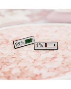 Mobile Phone Battery Usage Display Creative Oil Drip Brooch Denim Bag All-matching Badge