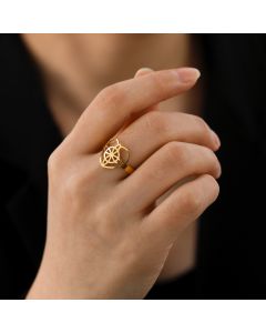 European And American Cut Titanium Steel Hollow Love Heart-shaped Ring