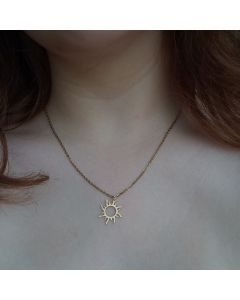 Titanium Steel Plating Ethnic Sun Totem Pendant Clavicle Necklace