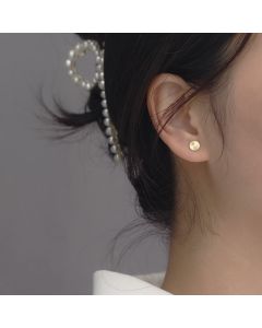 Fashion Lathe Round High Quality Stud Earrings Women