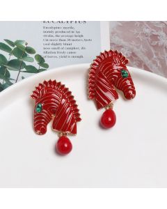 Exaggerated stripe oil drop earrings