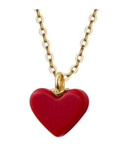 S925 Silver Love Necklace Female Red Heart-shaped Short Clavicle Chain