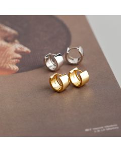 Light Luxury Fashion Wide Face Simple Pure Silver Ear Buckle