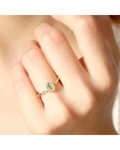 Fashion New Carved Birthday Flower Ring