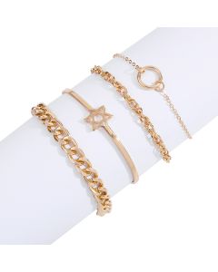 Chain Bracelet Ring Six-pointed Star Geometric Simple Bracelet