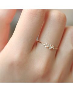 Sterling Silver Classic Irregular Shiny Star Plum Ring Women