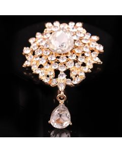 Fashion Alloy Rhinestone Crystal Drop Pin Chest