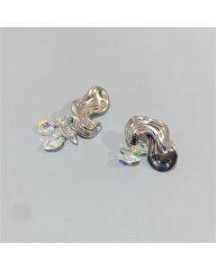 Glass Light Luxury Cold Wind Special-shaped Texture Asymmetrical Earrings
