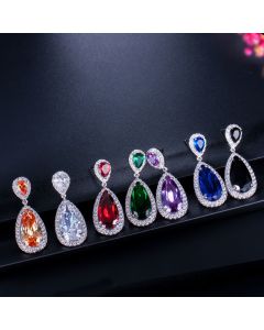 Classic Water Drop Earrings Micro Inlaid Zircon Long Earrings