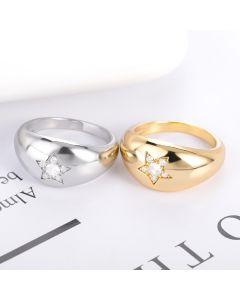 Jewelry Women's Ring Dome Five-pointed Star