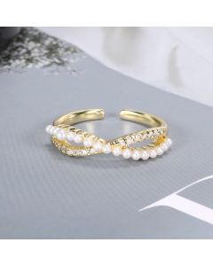 Pearl Temperament Female Cross Index Finger Ring