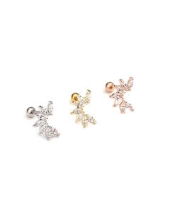 Stainless Steel Screw Ear Studs Zircon Ear Bone Studs Korean Version Of All-Match Fashion Ear Jewelry