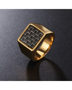 Carbon Fiber Square Titanium Steel Ring