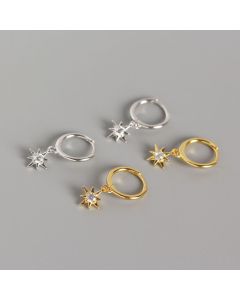 Minimalist Anise Star Sterling Silver Stud Earrings