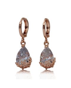 Rose gold pattern asymmetric earrings