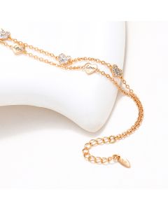 Alloy Gold Plated Heart Bracelet Personality Double Layer Light Luxury And Simplicity Ins