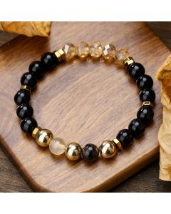 Fashion Ornament Men's And Women's Black Agate Cut
