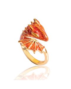 European And American Dripping Oil Snake-Shaped Ring Exaggerated Personality Fashion Simple Three-Dimensional Ring