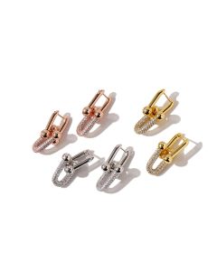Double Bamboo U-Shaped Stud Earrings