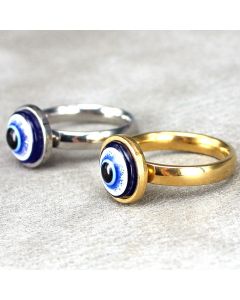 Small Jewelry Manufacturers Supply Devil Eye Titanium Steel Ring Angel Eye Index Finger Ring