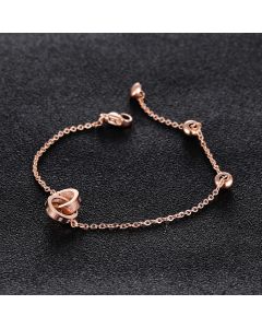 Digital Double Ring Ring Rose Gold Bracelet