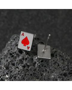 Fashion Mini Poker Ear Studs Accessories