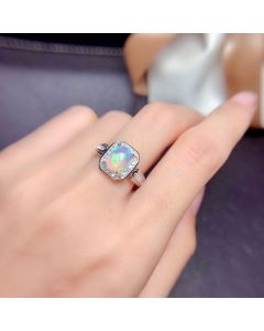 Light Luxury Colorful Opal Female Ring