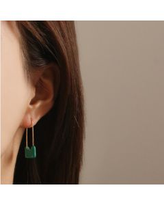 Hand-Drip Brass Gold Plated Paper Clip Earrings