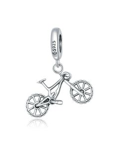 S925 Sterling Silver Cool Mountain Bike Pendant Bracelet Simple Fashion Bicycle Tool Pendant Jewelry Accessory