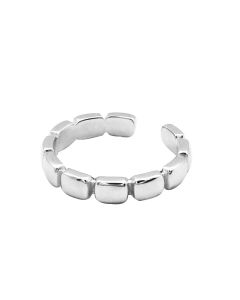 Light Luxury Style Jewelry S925 Sterling Silver Heavy Industrial Geometric Square Ring