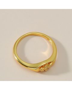 Golden Bee Signet Ring Fashion Brass