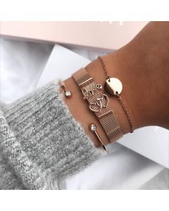 Simple Love Letter Couple Bracelet Stainless Steel