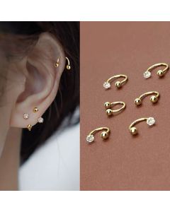 European And American Stainless Steel Horseshoe Bar Nose Ring