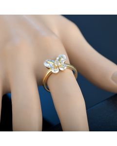 Elegant Butterfly Ring Sweet Beauty Raw Index Finger Zircon Crystal Ring